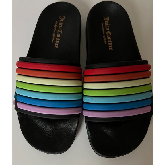 NWOT Juicy Couture Wynnie Rainbow slide. Size 6. - Picture 1 of 8